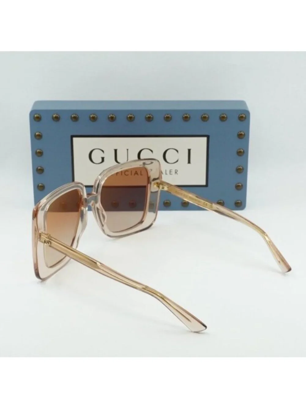 Gucci GG1314S 005 Square Sunglasses - Transparent Sand/Brown